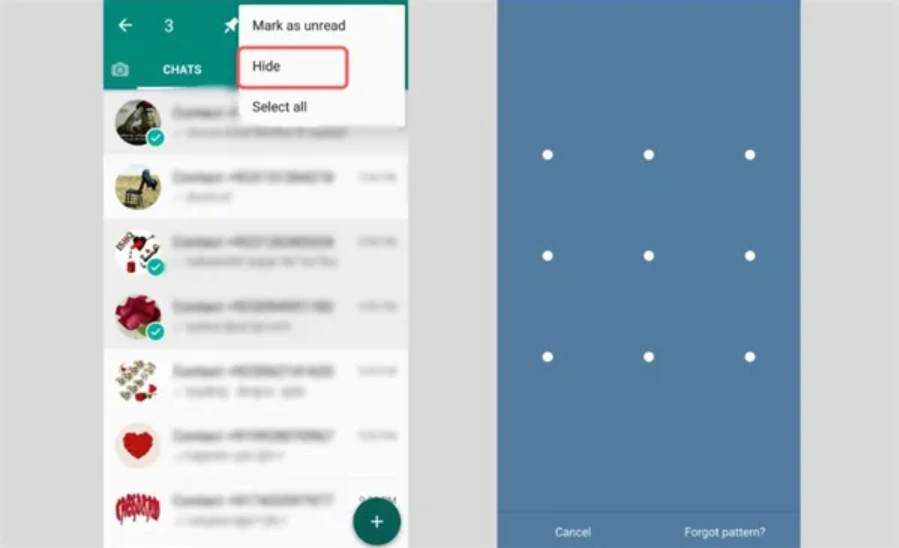 how to hide messages supporting image